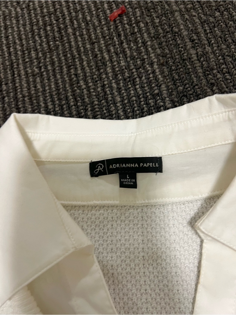 Adrianna Papell White V-Neck Striped Sweater - Picture 4 of 4